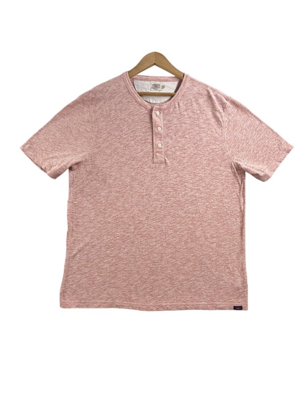 Faherty Shirt Men XL Pink Henley Short Sleeve Tee Jersey Knit MKC0034-FFH Casual